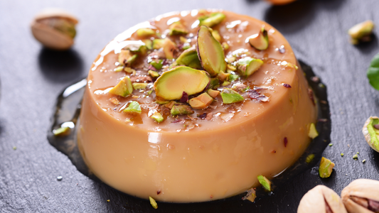 Camel Milk Panna Cotta with Dates & Pistachios