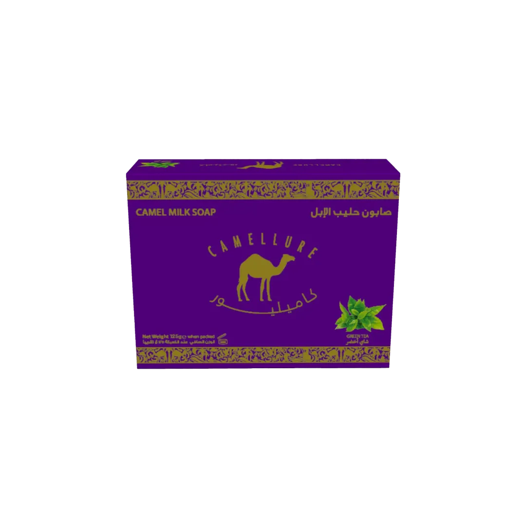 Camellure Camel Milk Soap with Green Tea Scent 125g – refreshing and antioxidant-rich soap infused with camel milk and green tea for smooth, healthy skin.