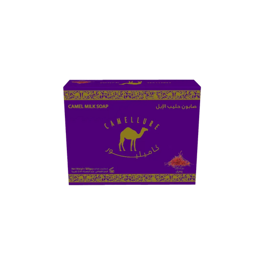 Camellure Camel Milk Soap with Saffron Scent 125g moisturizing natural soap enriched with camel milk and saffron for glowing, nourished skin.