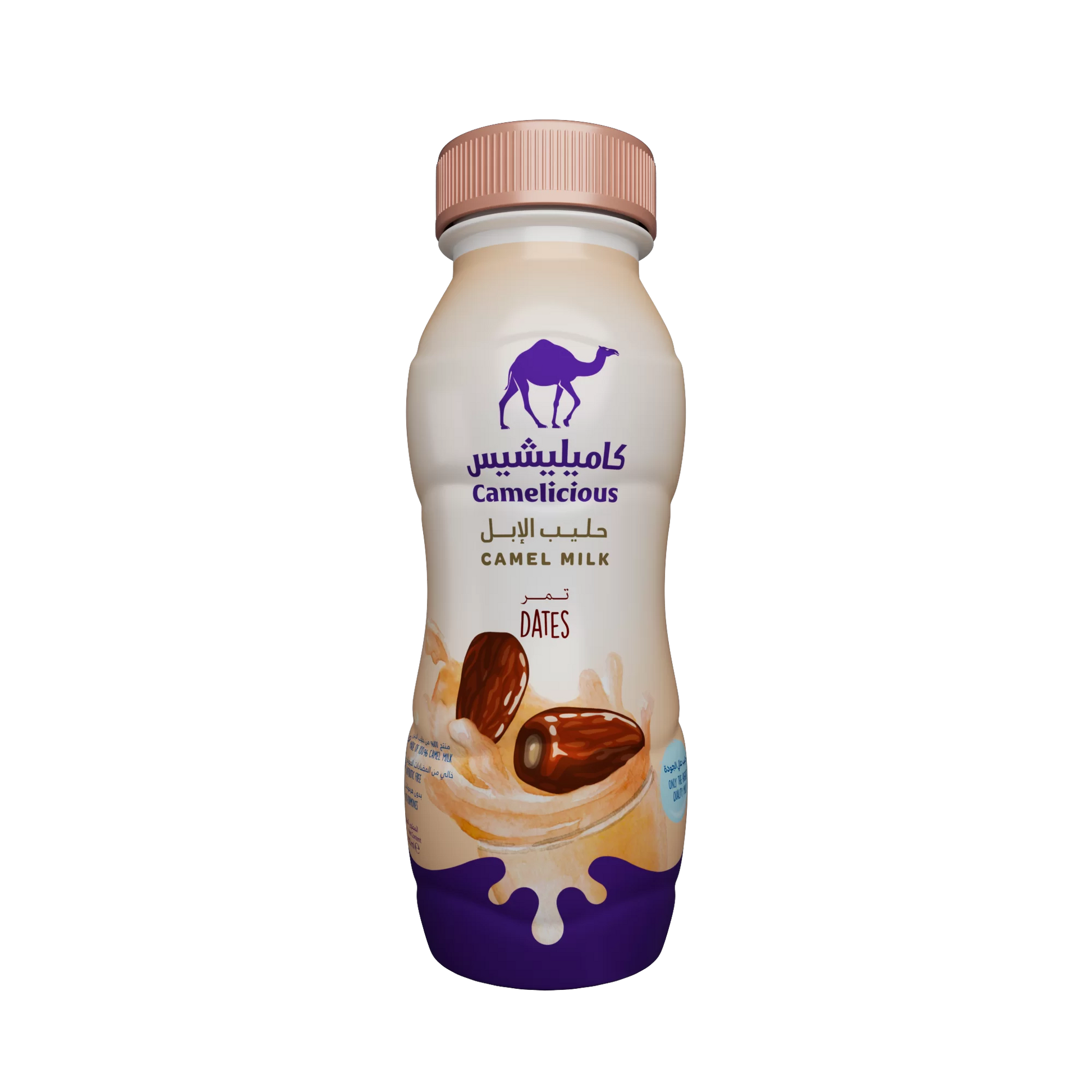 Camelicious Dates Flavoured Camel Milk 210ml bottle.